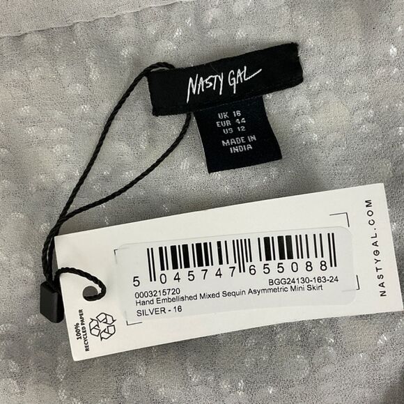 Nasty Gal Hand Embellished Sequin Mini Skirt NWT - Picture 8 of 10